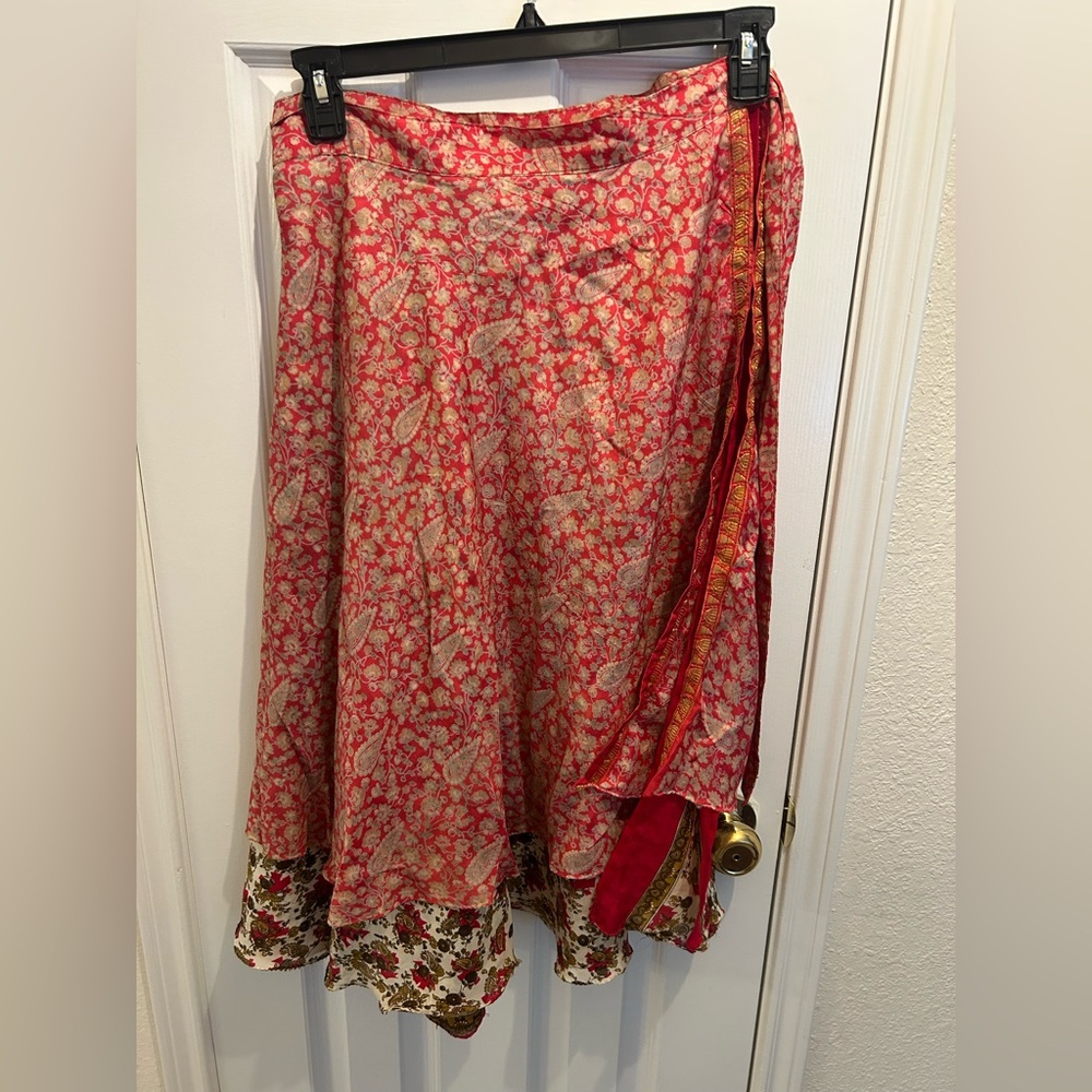 Floral Red and Pink Skirt